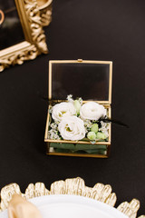 Beautiful and stylish wedding accessory made of glass for the marriage ceremony.