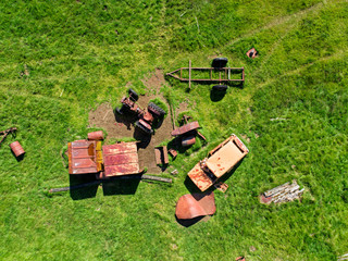 abandoned junkyard from above