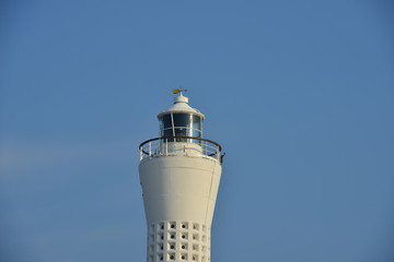 Top of the  lighthouse at Dungeness in summertime.