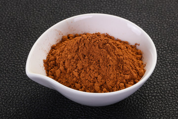 Cocoa powder in the bowl