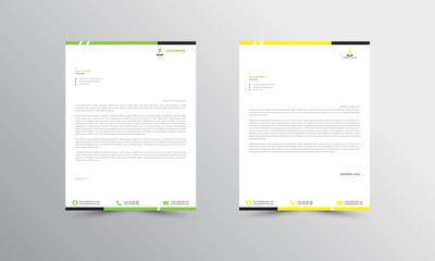 green and yellow Abstract Letterhead Design Template - vector