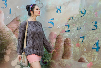 Woman in the world of magic numbers and numerology