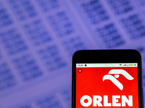 Kiev, Ukraine, December 6, 2018, illustrative editorial. PKN Orlen Company logo seen displayed on smart phone.