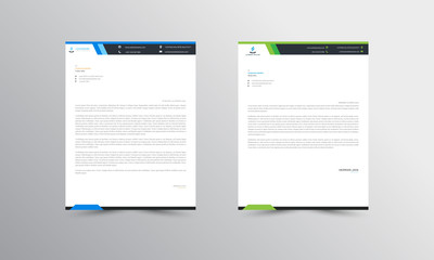 blue  and green Abstract Letterhead Design Template - vector