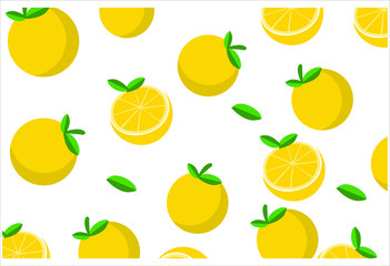 Orange fruit background seamless vector pattern. Texture for wallpapers, pattern fills, web page background