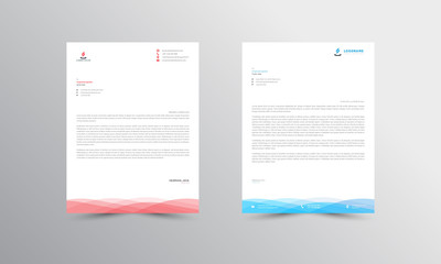 red and blue Abstract Letterhead Design Template - vector