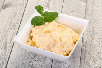 Curd with dry apricot