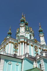 Fototapeta na wymiar Saint Andrew's Church in Kiev city