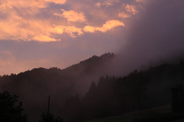 sunset in the mountains