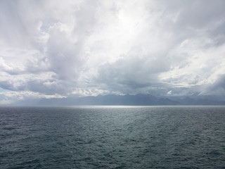 stormy weather and dark sea waves