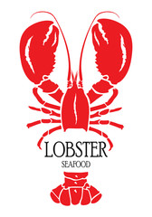 Lobster Silhouette Icon on White Background. Vector - Vector