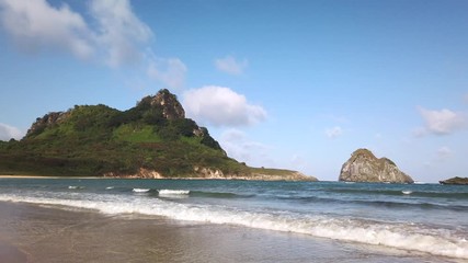 Fernando de Noronha Island, a UNESCO World Heritage site, Pernambuco, Brazil - July, 2019 - Beautiful Tropical 4k footage at Sueste.
