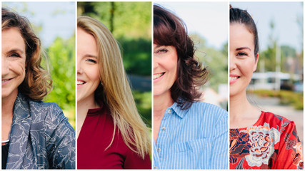 Beautiful commercial people outside