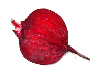 cutted ripe garden beetroot isolated on white