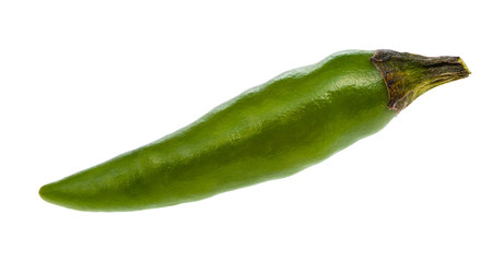 little fresh green ripe chili pepper isolated