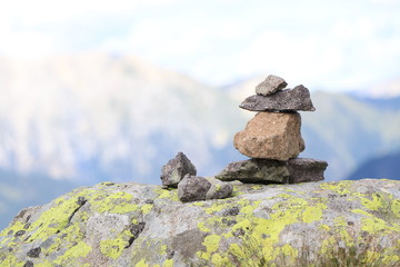 Fototapeta na wymiar pile of rocks in the mountains