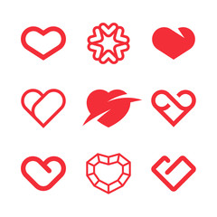 Red hearts vector