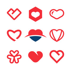 Red hearts vector