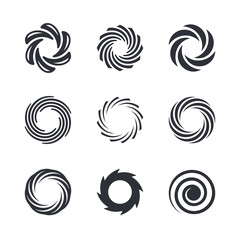 Spiral, tornado, vortex, hurricane vector graphics