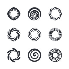 Spiral, tornado, vortex, hurricane vector graphics