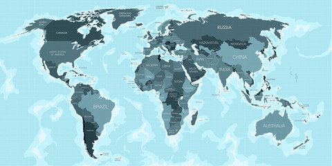 world map divided by countries © Andrei Kukla