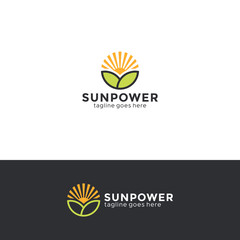 Sun, solar energy logo template