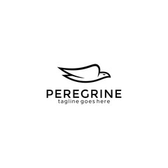 Obraz premium Eagle logo vector design, falcon logotype template, hawk illustration