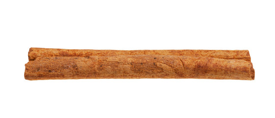 dried brown rolled Cinnamon stick isolated