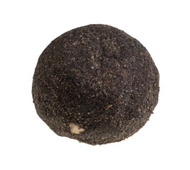 cheese coated by black pepper isolated