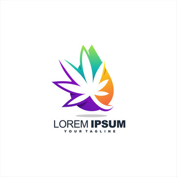 awesome leaf gradient logo design