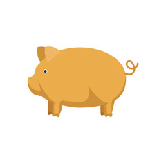 Pig vector illustration. Simple picture of farm animal.