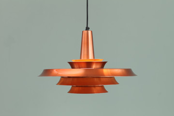 gold-plated hanging lamp, made of sheet metal