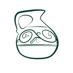 Traditional Georgian pottery for wine. Doqi