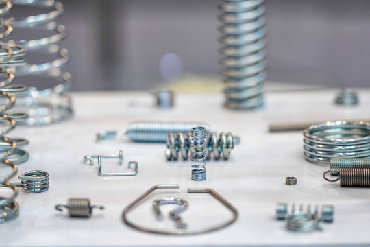 Metal spring parts of automotive manufacturing by high precision machine in the factory