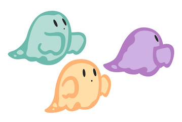 ハロウィン　ゴーストのイラスト