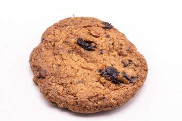 Tasty Chocolate chip cookie isolate on white background.