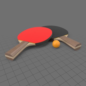 Table tennis paddles with ball