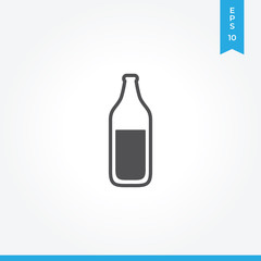 Wine bottle vector icon, simple car sign.