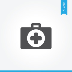 Fototapeta premium First aid vector icon, simple car sign.
