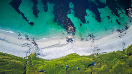 Drone views from Mount Matind near Bleik, in Norway