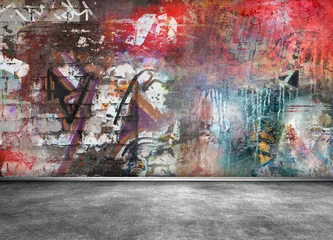 Foto auf Acrylglas Graffiti Graffiti-Wand-Grunge-Hintergrund