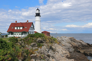 Fototapeta na wymiar Portland Head Lighthouse at Cape Elizabeth, Portland, Maine