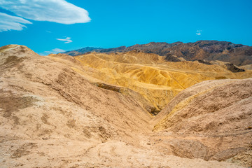 View of the Zabriskie Point viewpoint in Death Valley, California. United States