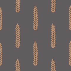 Seamless pattern with ears of wheat.