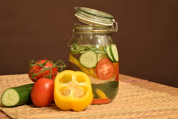 refreshing, cold vitalwater with seasonal vegetables