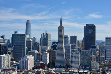 aerial view of san francisco business district from coit tower