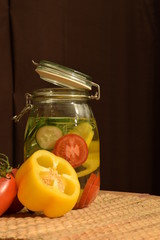 refreshing, cold vitalwater with seasonal vegetables