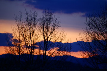 山の夕焼け