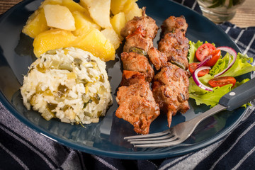 Shish kebabs - grilled meat and vegetables