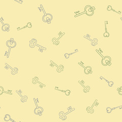 Seamless vector pattern with Keys. Texture for textile, wallpaper and backdrop